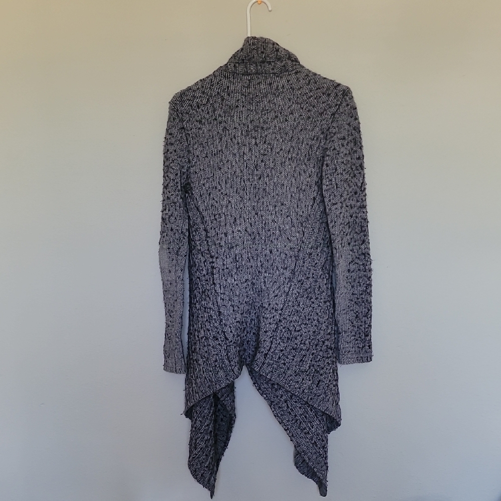 Express Gray Open-Front Draped Cable Knit Cardigan 1❤️ - Picture 3 of 3